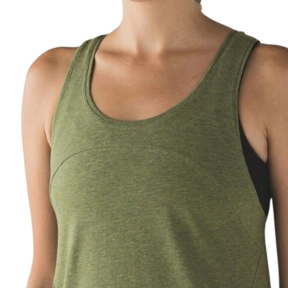 Lululemon Tank Top Womens 2 Brave Olive Love Racerback Gym Training Athletic - Picture 3 of 11